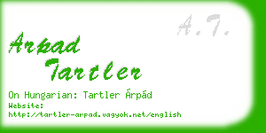 arpad tartler business card